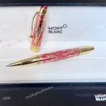 New 2024 Copy Montblanc Meisterstuck Solitaire Legrand 100 Anniversary Rollerball Red and Gold 149